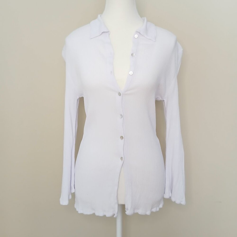 Lover's & Friends Whitney Beach Shirt in Coconut White Size XS